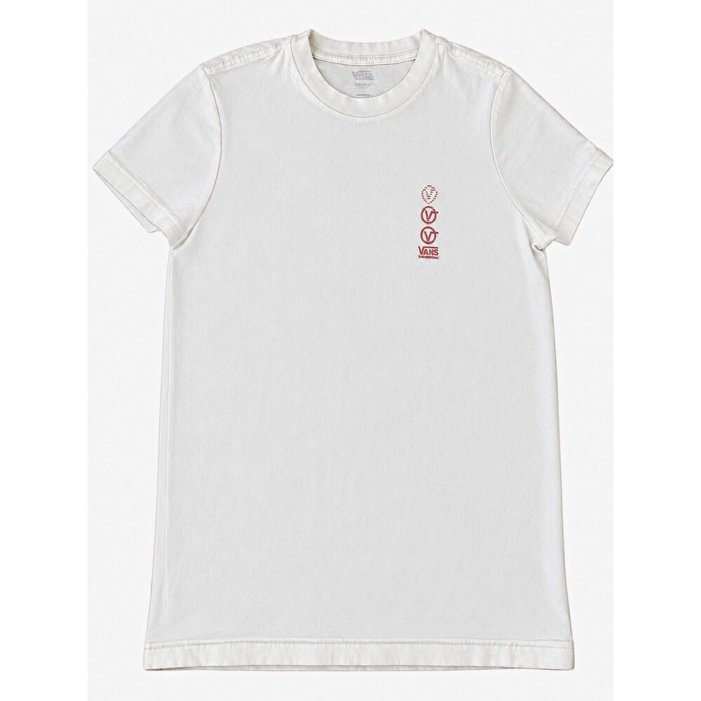 VANS Women’s White Graphic Logo Crew Neck Short Sleeve T-Shirt Size S Regular